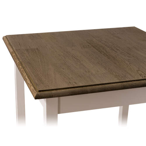 Quadratischer Tisch Landhausstil - 80 x 80 cm Eichenplatte