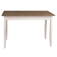Tisch im Landhausstil - 120 x 70 cm Eichenplatte natur (unlackiert)