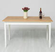 Tisch im Landhausstil - 140 x 70 cm Eichenplatte natur (unlackiert)