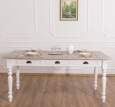 Landhausstil Esstisch mit Schubladen weiß 180 cm