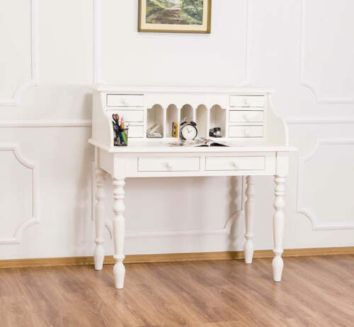 Romantischer Landhaus Schreibtisch altweiß lackiert
