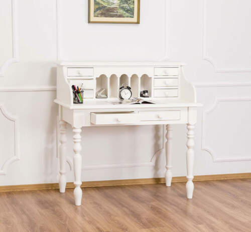 Romantischer Landhaus Schreibtisch altweiß lackiert