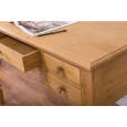 Massivholz Schreibtisch mit Schubladen braun gewachst