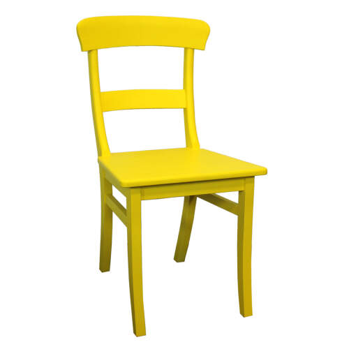 Gelber Massivhol-Stuhl im Landhausstil
