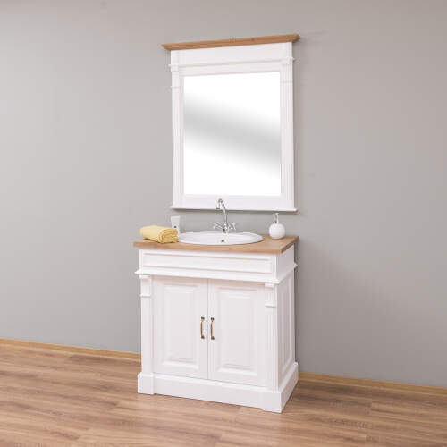 Weißer Landhausstil Waschtisch mit Spiegel