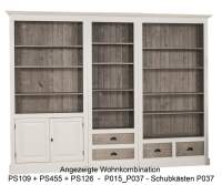 Landhaus Bücherregal mit Schubladen Konfigurator alles frei wählbar