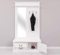 Weiße Landhaus Garderobe mit Spiegel