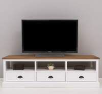 TV-Board mit Schubladen 180 cm, weiß-braun,...