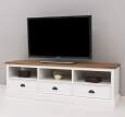 TV-Board mit Schubladen 180 cm, weiß-braun, Eichenplatte