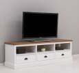 TV-Board mit Schubladen 180 cm, weiß-braun, Eichenplatte