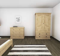 Massivholz Schlafzimmer-Set honigbraun