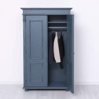 Zweitüriger Kleiderschrank Vintage in nachtblau