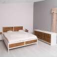 Landhaus Schlafzimmer-Set Berlin für Hotels, weiß braun