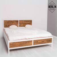 Modernes Doppelbett Berlin 140x200cm, weiß braun