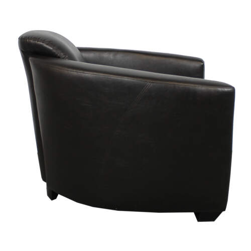 Vintage Lounge Sessel Kunstleder dunkelbraun