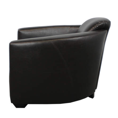 Vintage Lounge Sessel Kunstleder dunkelbraun
